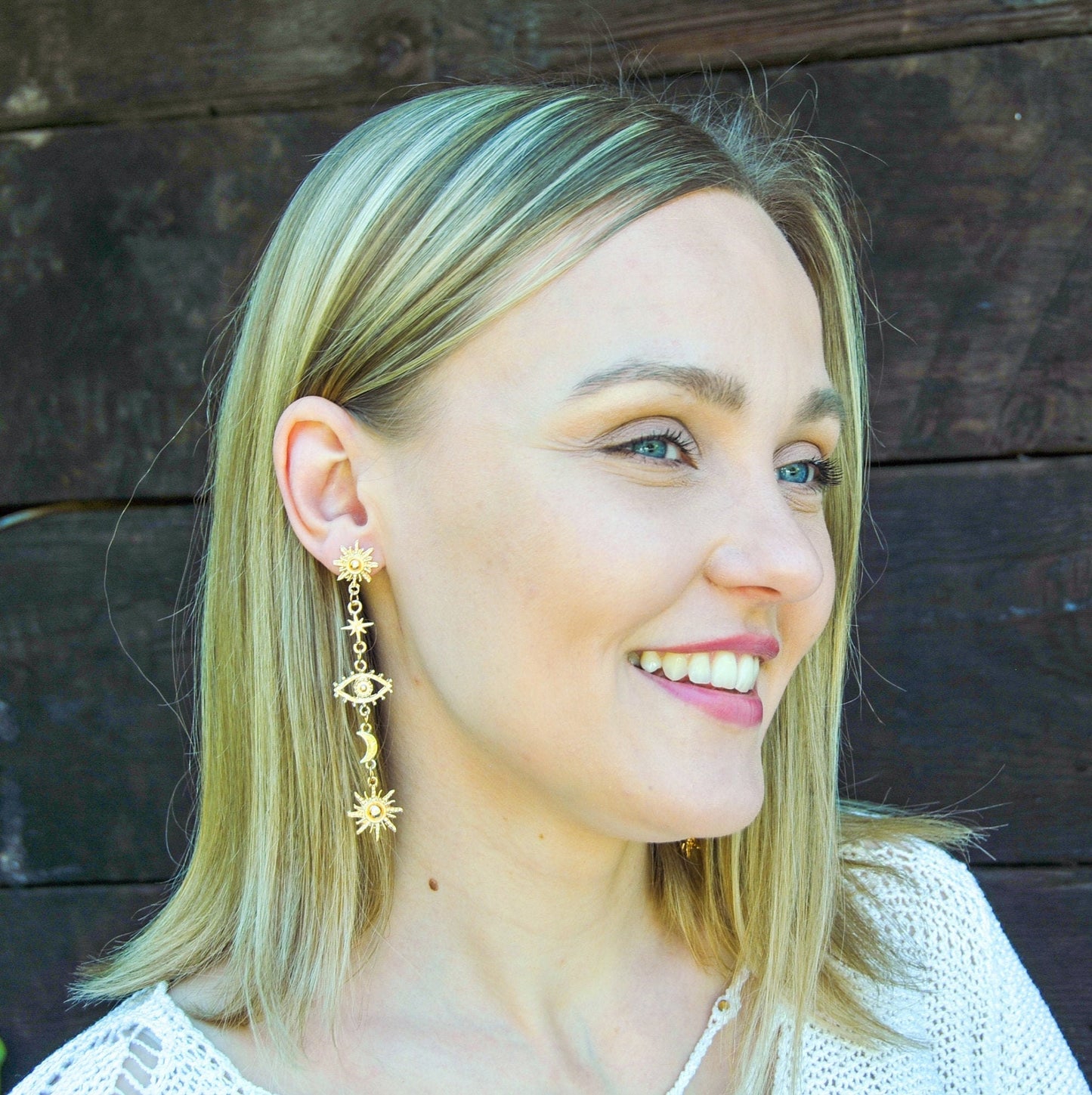 Evil Eye Celestial Earrings