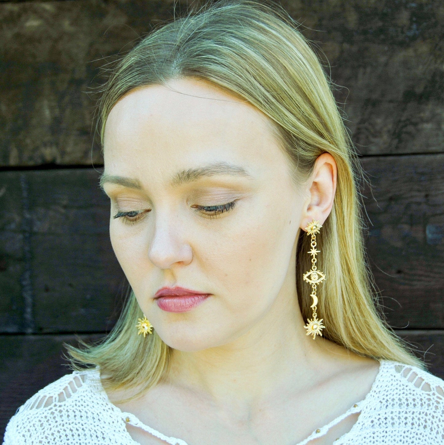 Evil Eye Celestial Earrings