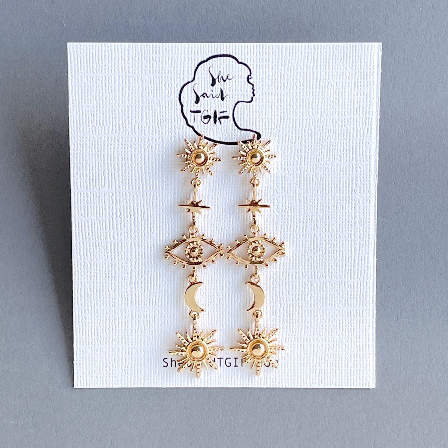 Evil Eye Celestial Earrings