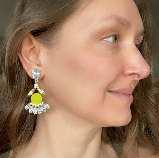 Geometric Crystal Earrings