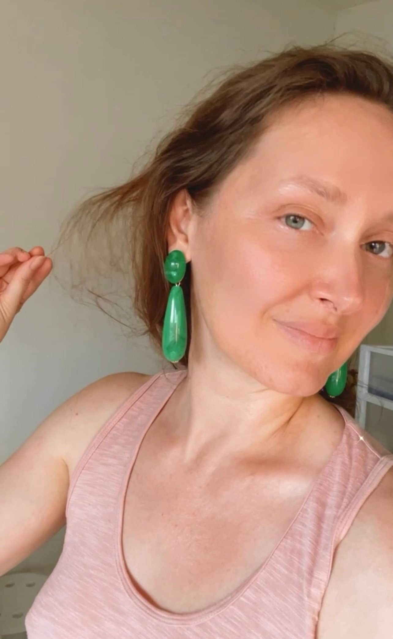 Green Teardrop Earrings
