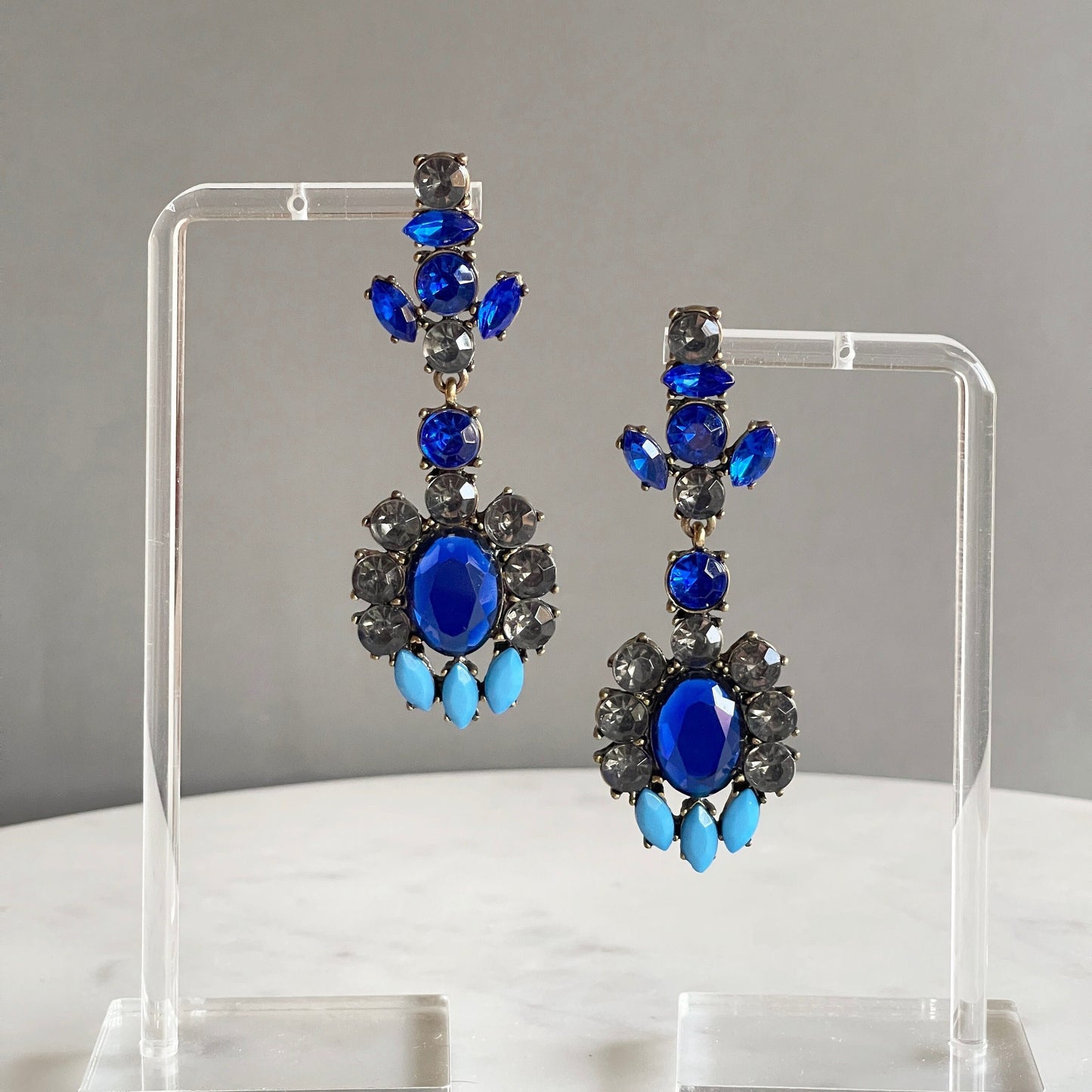 Electric Blue Gem Earrings