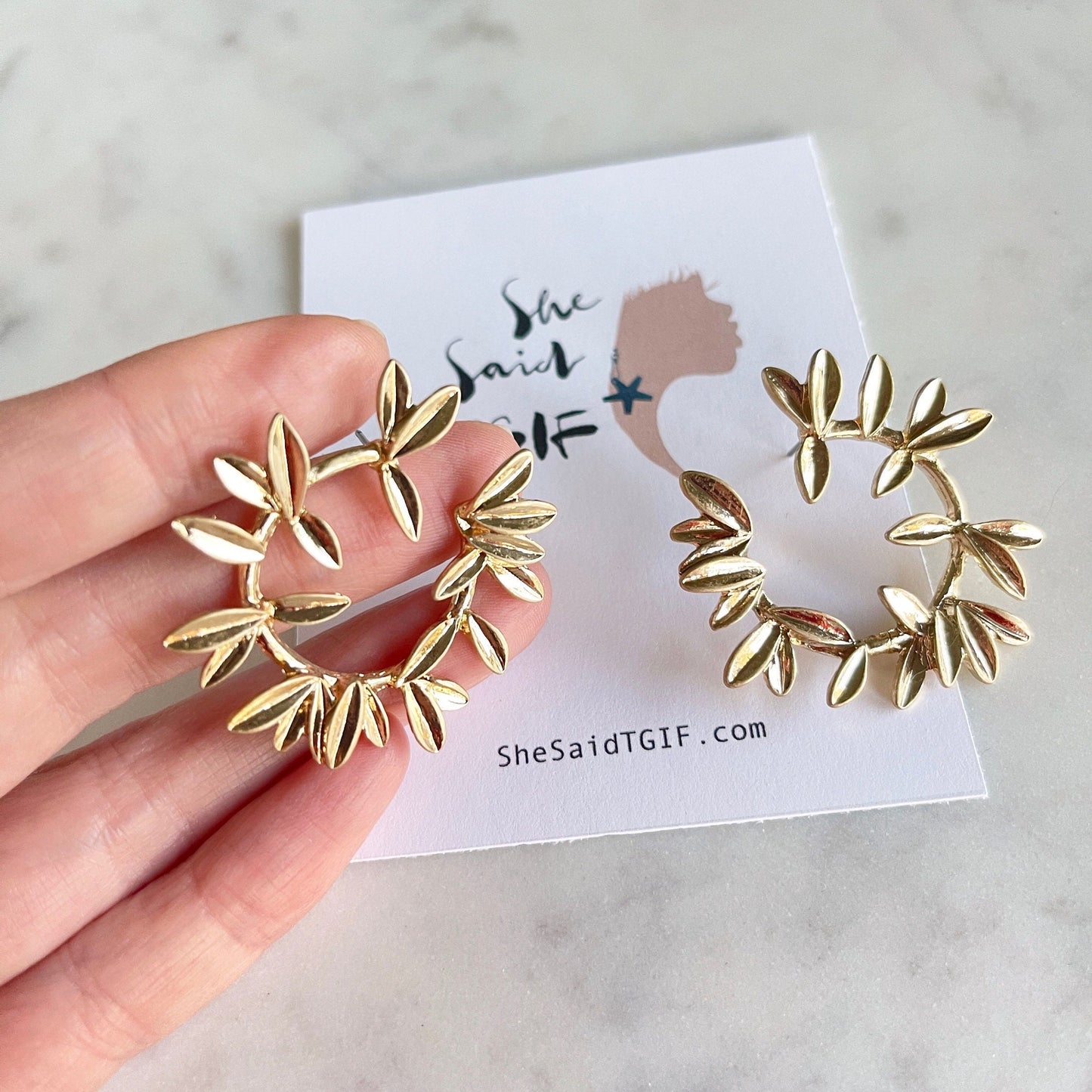 Gold Wreath Stud Earrings