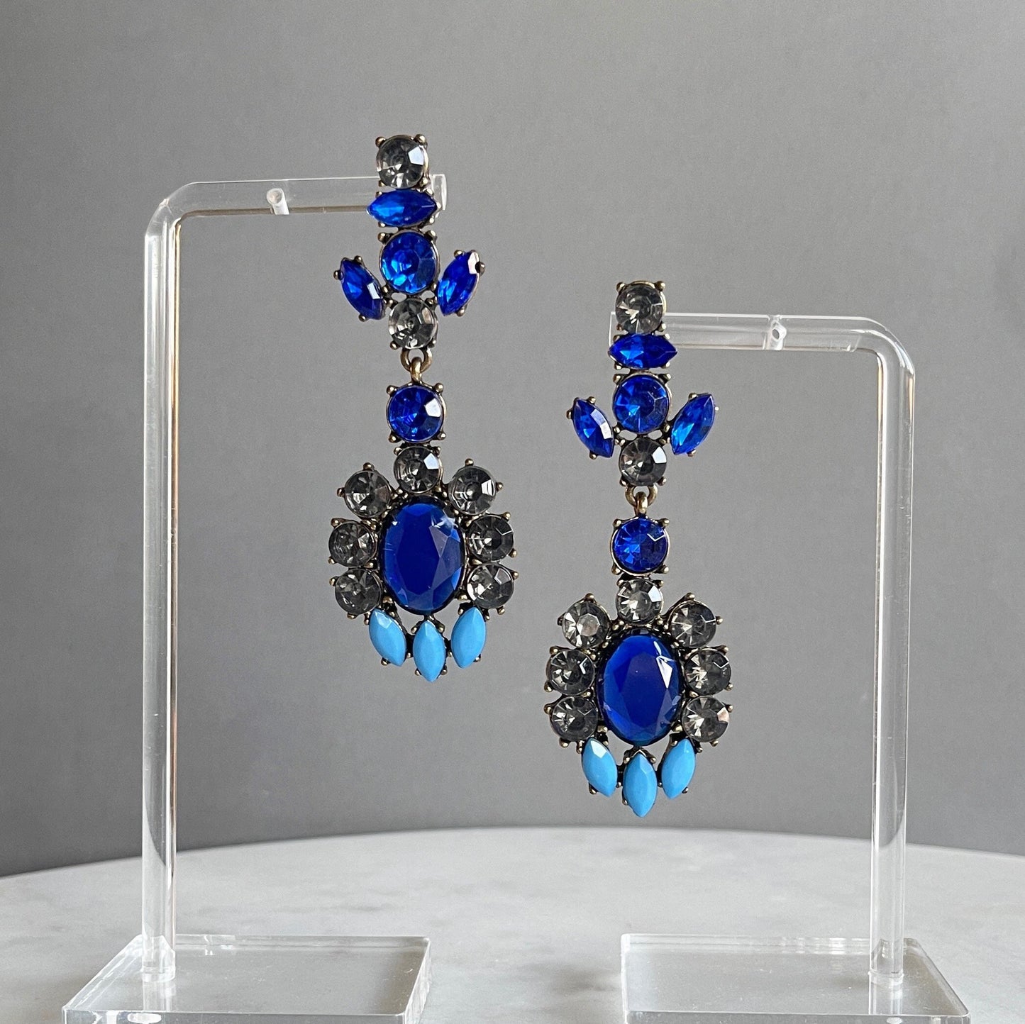 Electric Blue Gem Earrings