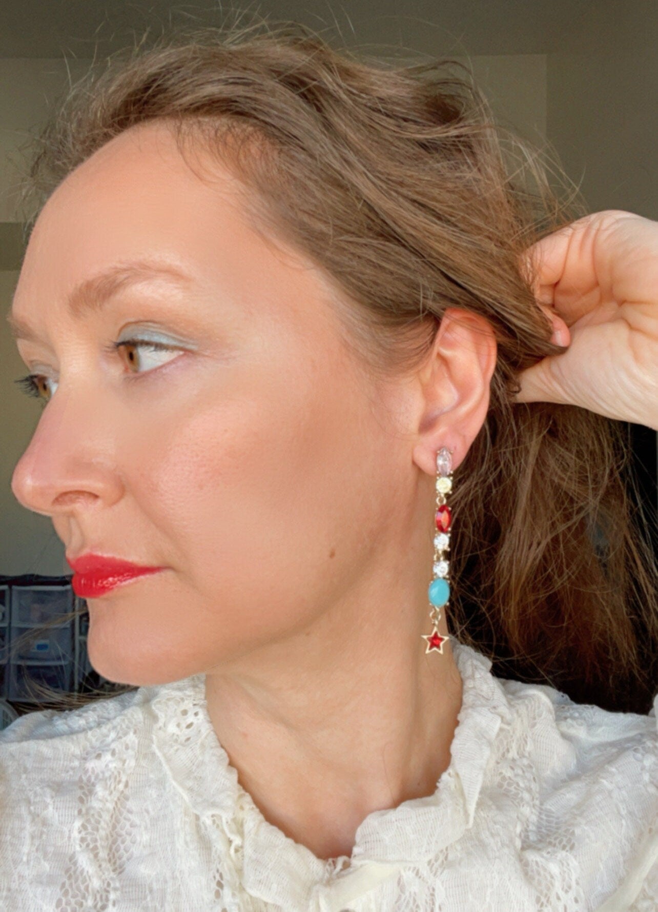 Colorful Gem Drop Earrings