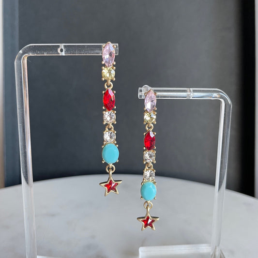 Colorful Gem Drop Earrings
