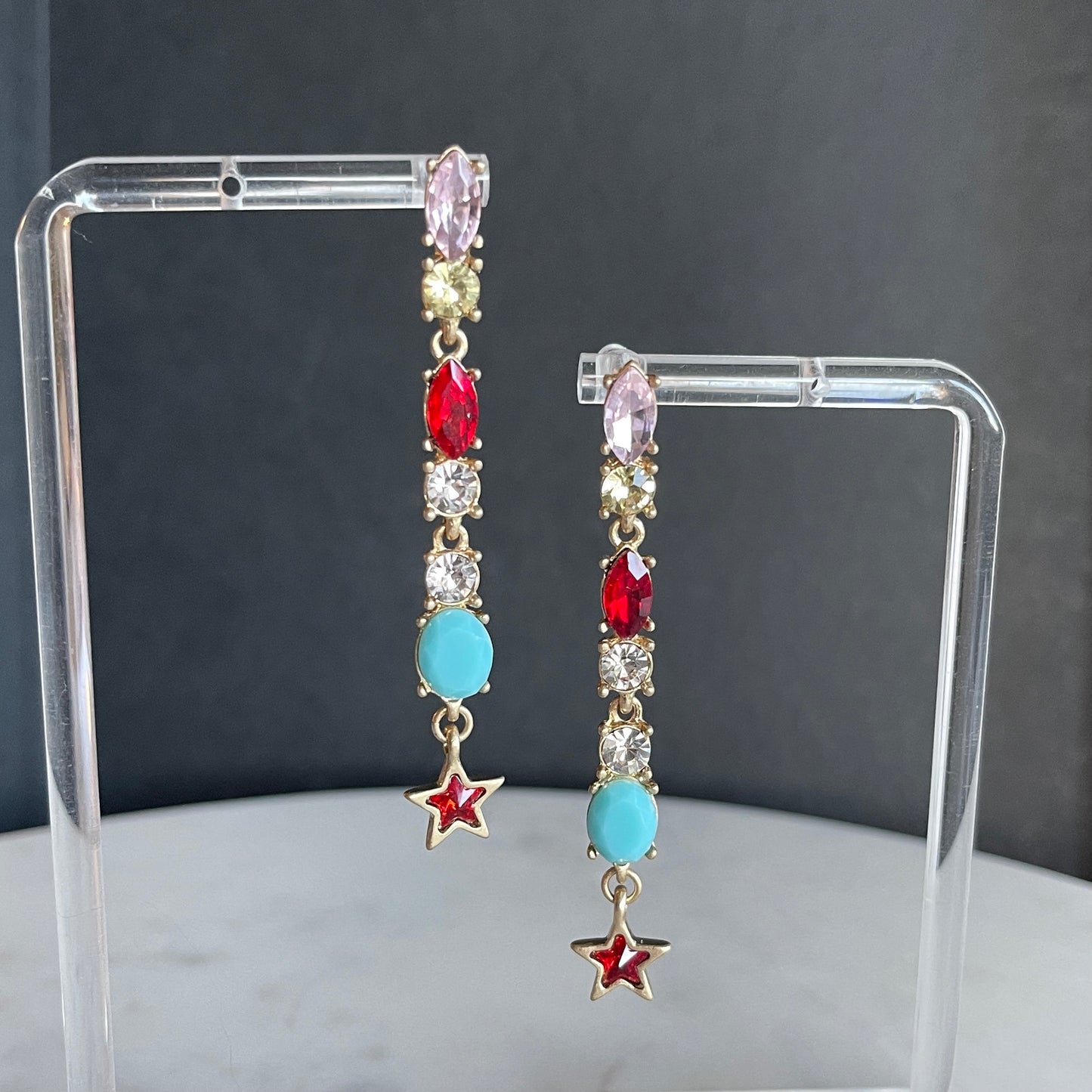 Colorful Gem Drop Earrings