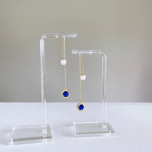 Blue Threader Earrings