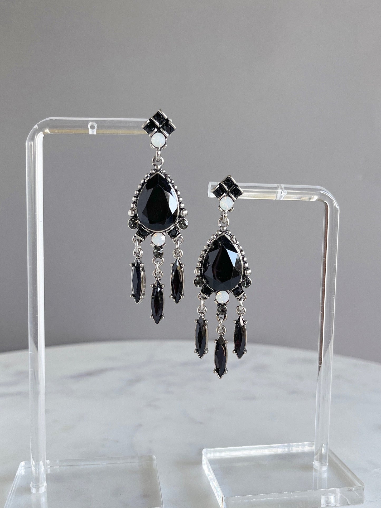 Black Chandelier Earrings