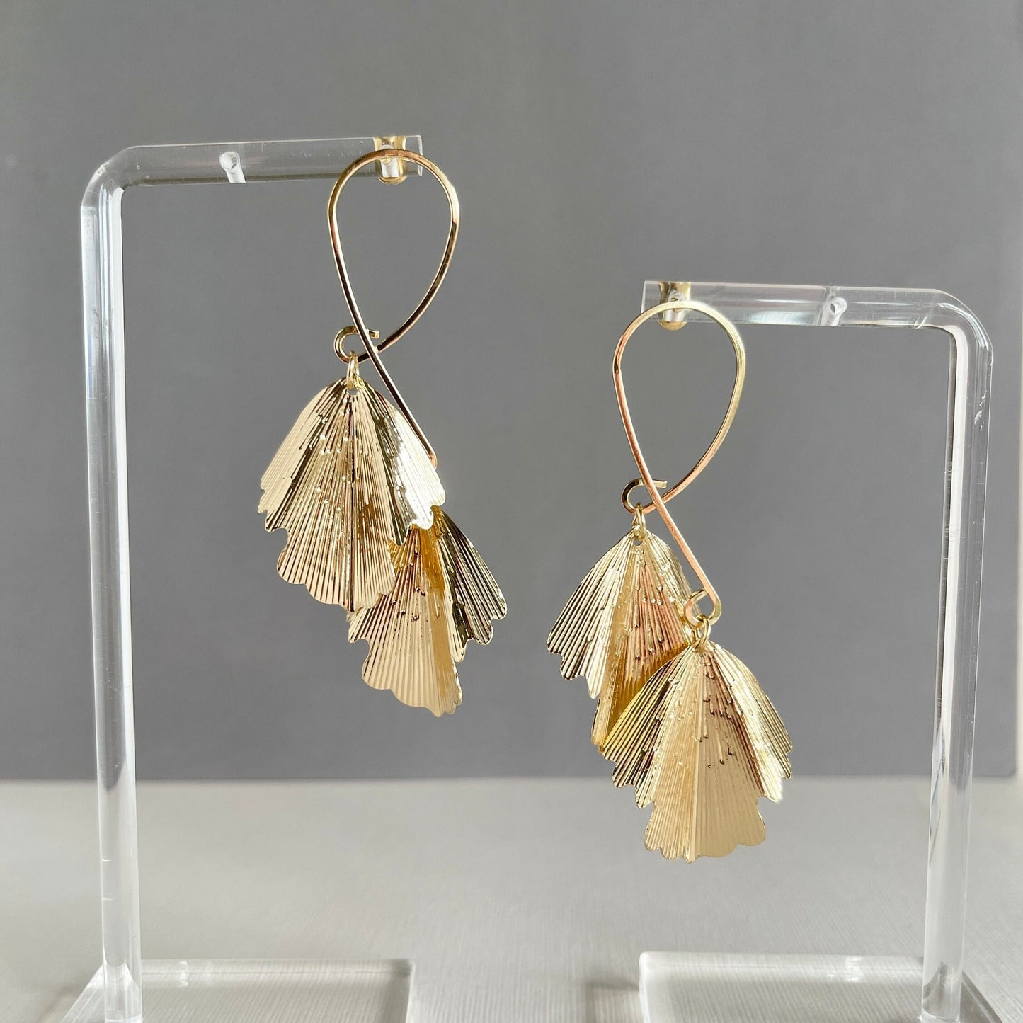 Double Leaf Drop Earrings