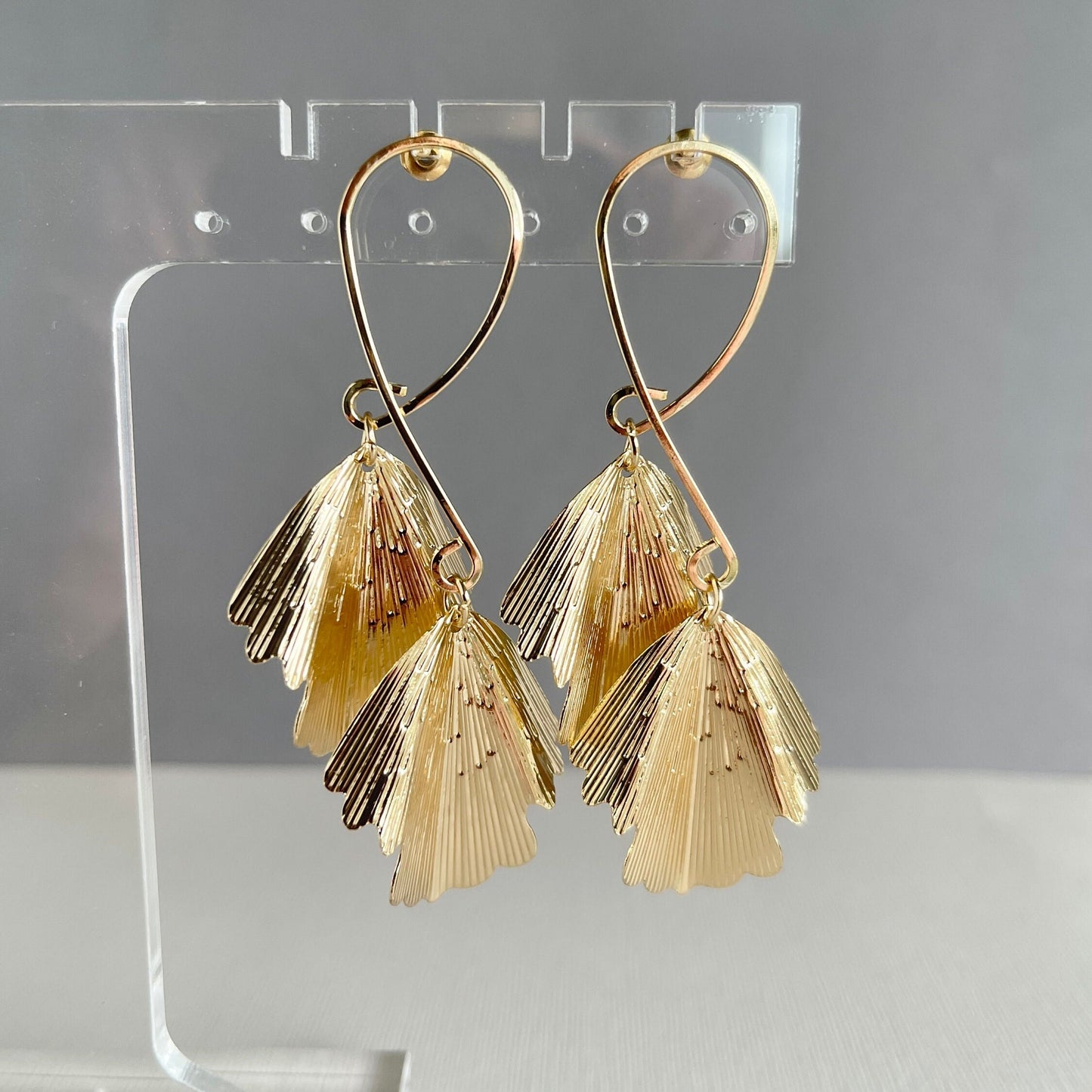 Double Leaf Drop Earrings