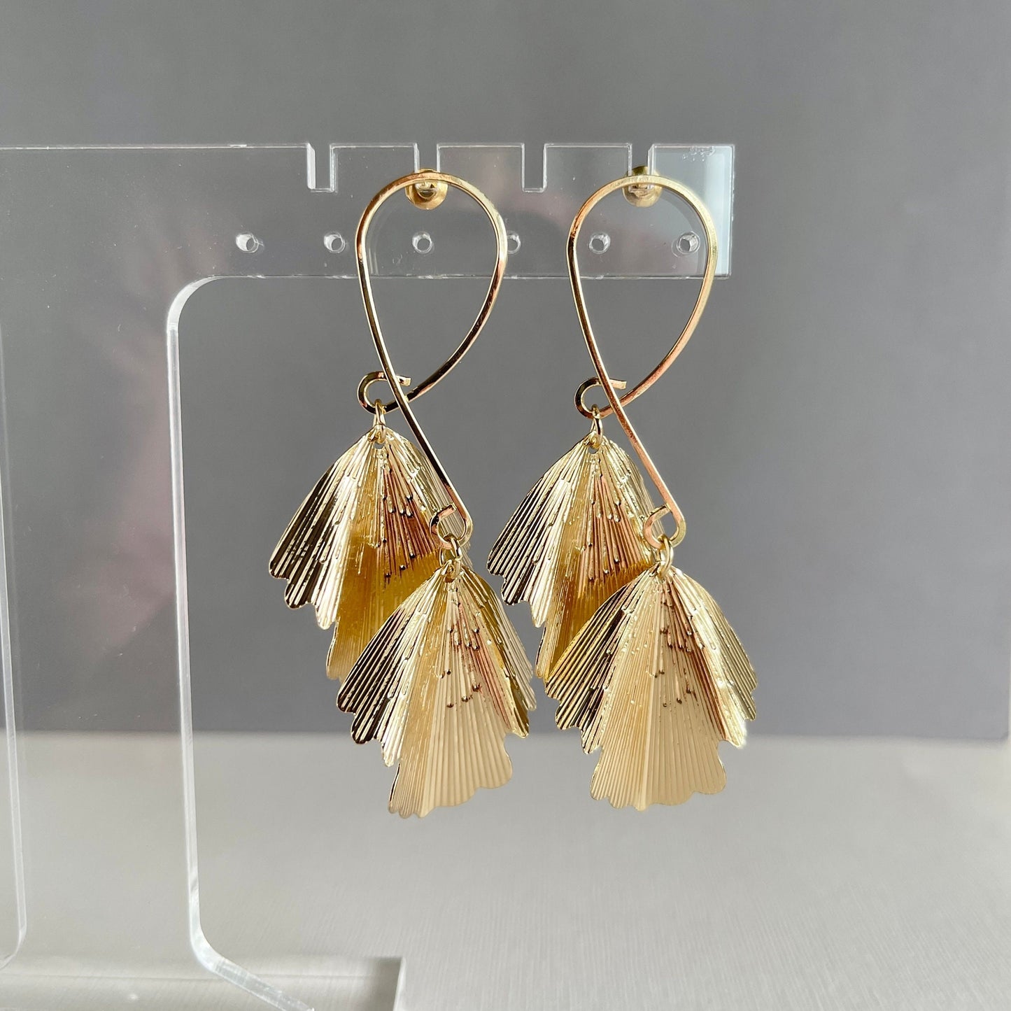 Double Leaf Drop Earrings