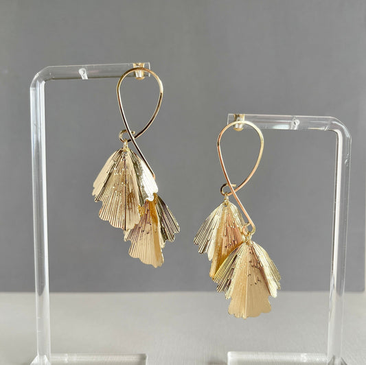 Double Leaf Drop Earrings