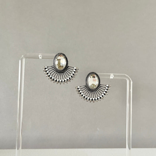 Clear Crystal Silver Earrings
