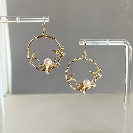 Gold Floral Earrings