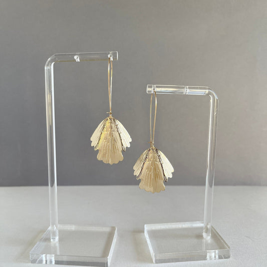Gold Leaf Drop Earrings